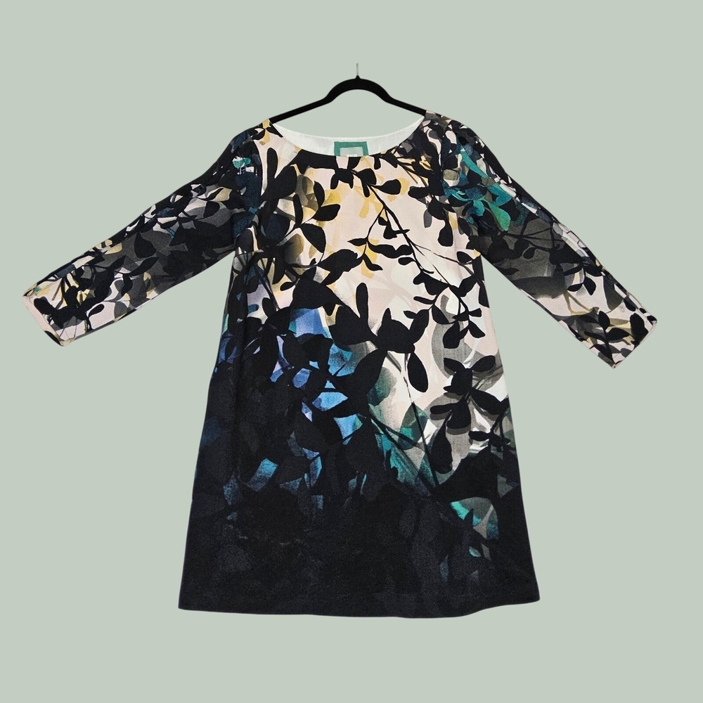Maeve Anthropologie Shift Dress M 10‎ Moody Botanical Watercolor Art Nouveau